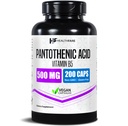 Healthfare Pantothenic 酸 500mg ビタミン B5 サプリメント | 200 ビーガンカプセル | 余分な強度エネルギー & 代謝サポート | 非GMO、グルテンフリー | アメリカ製