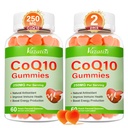 2つのパックCoQ10のグミー250のmg、Omega-3、マグネシウム、細胞エネルギー、頭脳及び酸化防止のためのビタミンB12、5Xよりよい吸収の補酵素Q10の補足- 120のCts