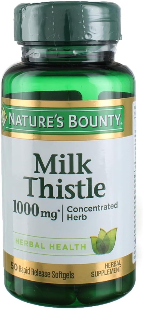 Nature's Bounty Milk Thistle 1000 mg, 50 Softgels (3 Pack)