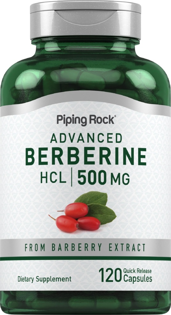 パイピングロックバーレーンHCLサプリメント | 500mg | 120カプセル | ベリーエキス | ノンGMO、グルテンフリー