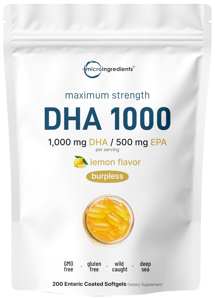 オメガ3魚油DHAは、EPA 500mg、200 Softgelsと1000mgを補う - レモン風味、バープレス(エンタリックコーティング)  深海鮮魚、ノルウェー水産のワイルドキャッチ  Mercury無料