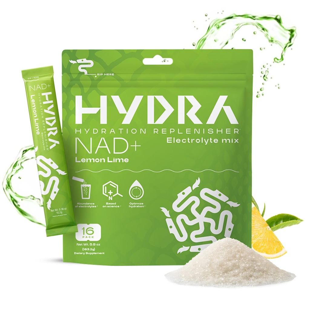 ハイドラパウダーNAD+ Nutrientsの電解質の粉のパケット、反老化の毎日の水和のパケット、低いナトリウムの電解物の粉、電解物の飲み物の組合せの低い砂糖- 16の電解物のパケットのレモン ライム