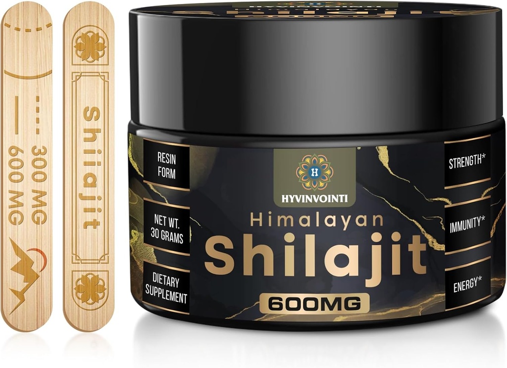 600mg Shilajit Pure Himalayan Organic Shilajit Resin-Shilajit Resin Organic Gold Grade,100% Pure Organic Shilajit for Energy& Immune Support,Rich in Fulvic Acid& 85+Trace Minerals,1 Pack