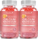 1200mgのD3、K2、亜鉛が付いているカルシウム ガミー-植物のGlycinate、Potassium、Vitamin Bone及び免疫サポートのためのVitamin C及びWholeの自然な食糧が付いている複雑なカルシウム マグネシウムの補足- 120のChewableのガミーの砂糖-Free