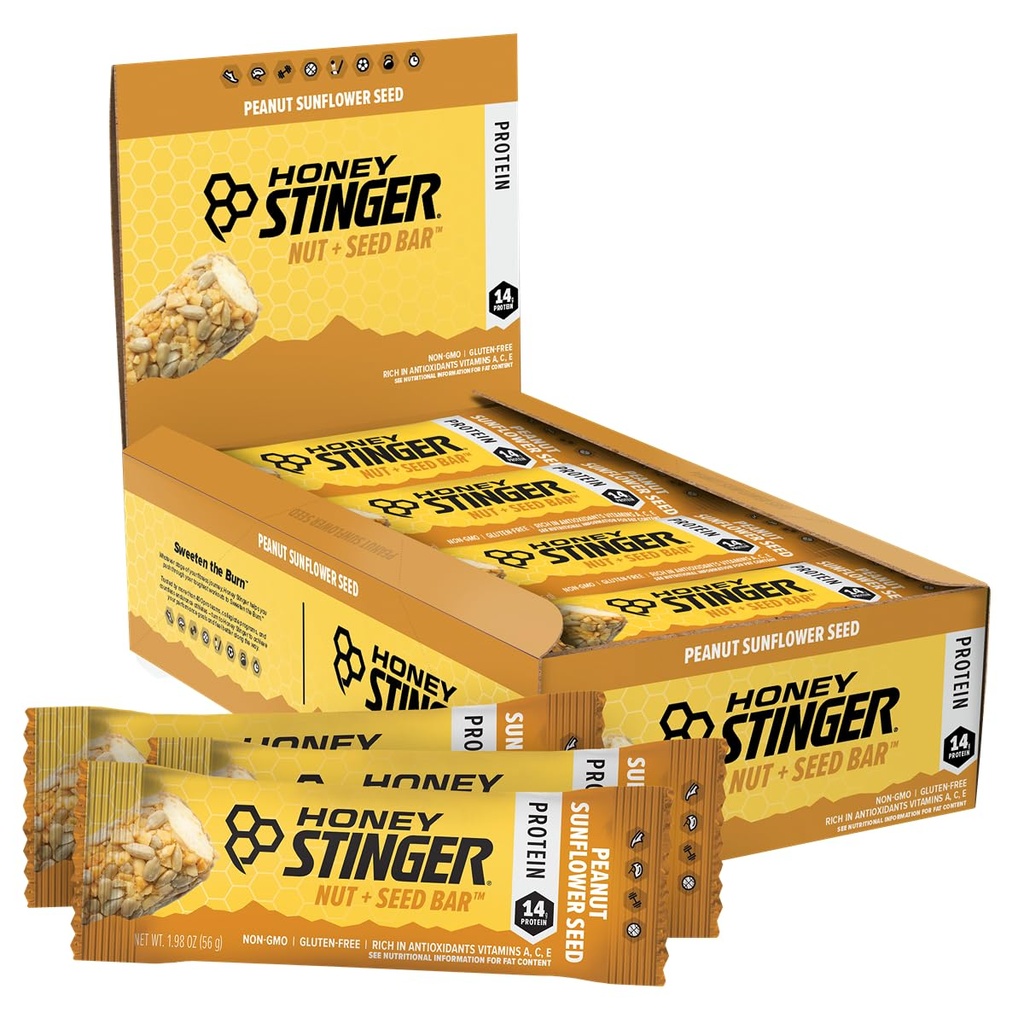 蜂蜜のStingerのナット+の種棒、ピーナツのヒマワリの種、練習のための蛋白質によって詰められる食糧、持久力、性能および回復、家及び体育館、ポストのワークアウト、12の箱のためのスポーツの栄養物のスナック棒