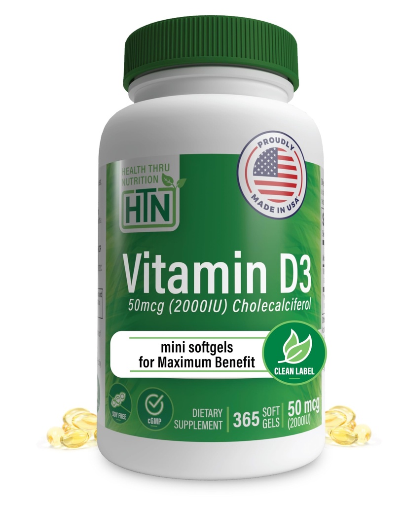 健康スロー栄養ビタミンD3 2000iu 365 最大のメリットのためのミニソフトジェル | 年供給 | 50mcg Cholecalciferol | 3rd Party Tested | GMO USP EVOOのグレード | 免疫健康サポート