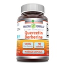 アメイジングフォーミュラ ケルセチン ベルベリン - 250mg ベルベリンと250mgケルセチン、90 Veggieカプセルサプリメント | 非GMO | グルテンフリー | アメリカ製 | ベジタリアン向け