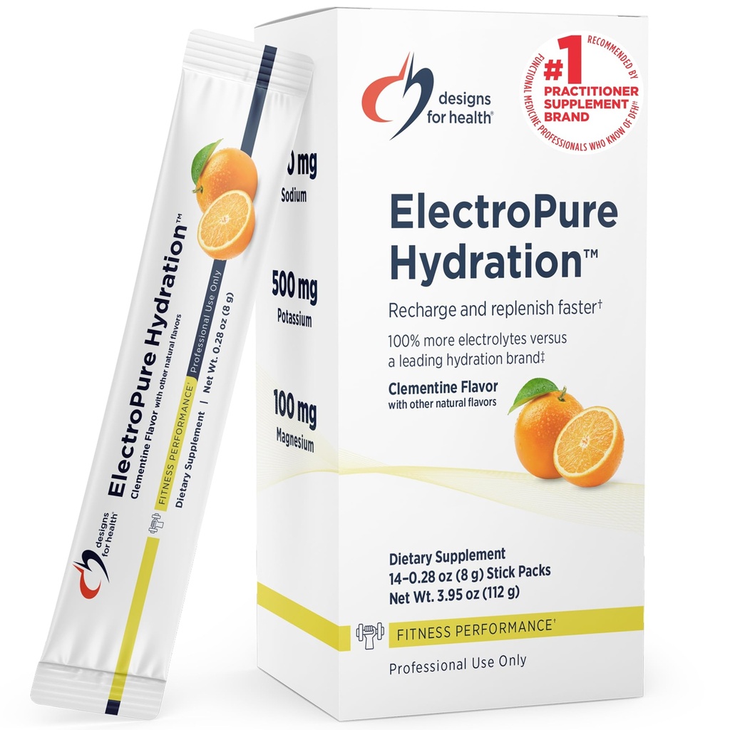 健康のElectroPureのHydrationのパケット、クレメンチンの味のための設計-ビタミンC、マグネシウム、亜鉛およびカリウムが付いている電解質の粉-ステビアおよびモンクのフルーツの甘味料(14の棒のパケット)を使って