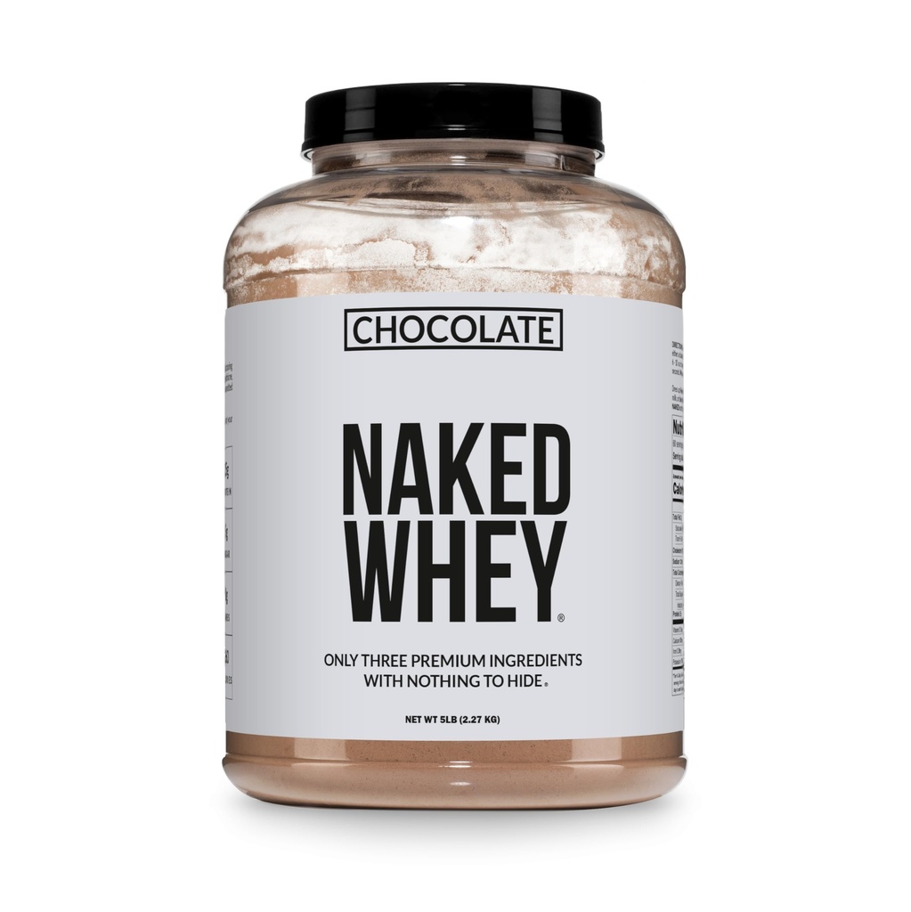 NAKED Wheyタンパク質サプリメントパウダー、チョコレート、GMOフリー、大豆フリー、グルテンフリーエイド筋肉の成長と回復60サービング、5 Ib