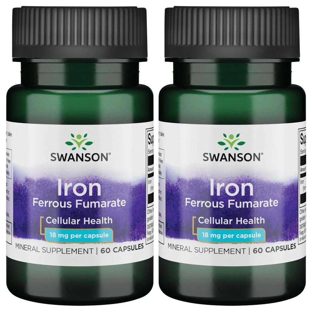 Swanson の鉄(鉄の Fumarate) - エネルギー サポートを促進する鉱物の補足-酸素配達及び脂肪酸の代謝 60 のゲル(2 のパック)の高い集中の方式の援助
