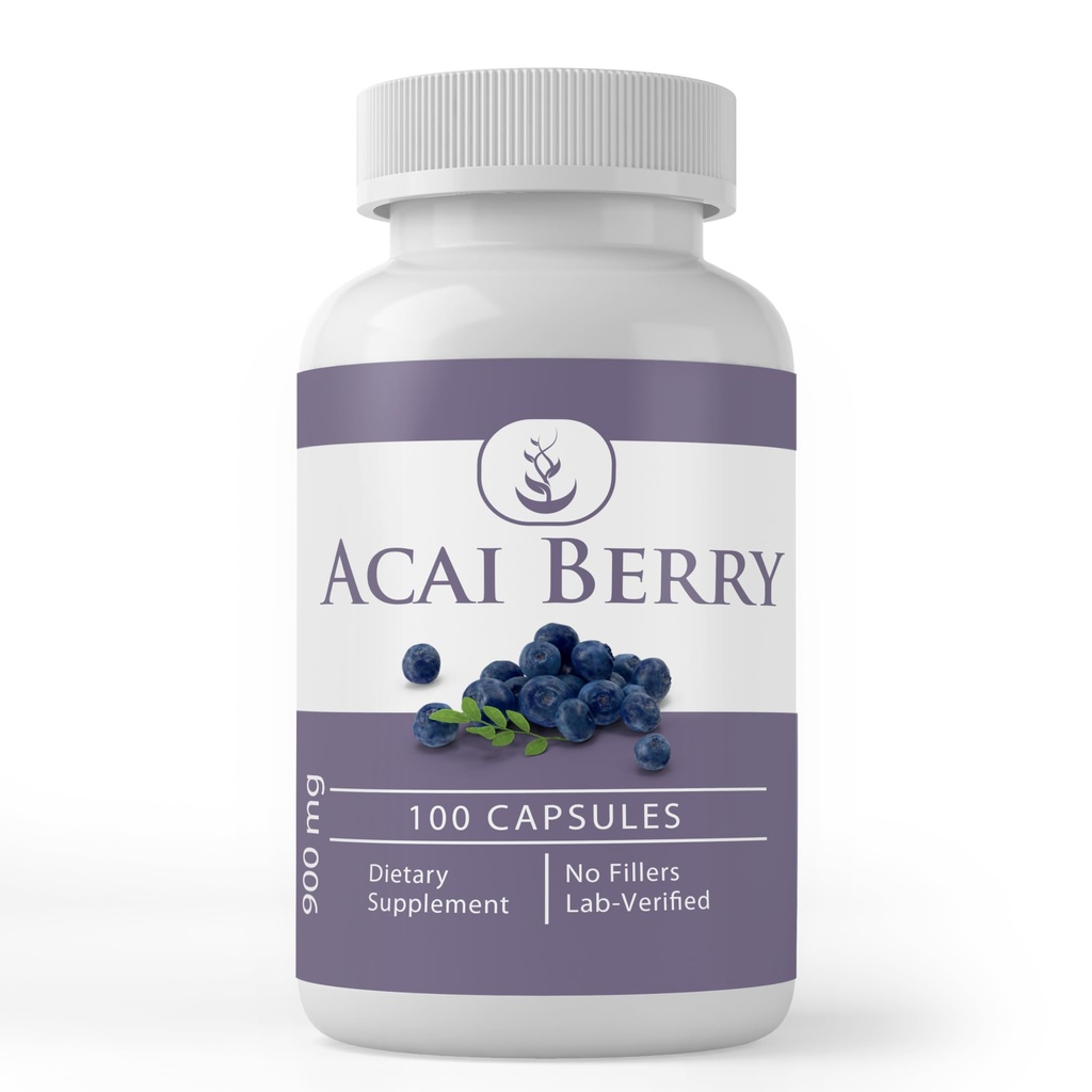 純粋な元のINGREDIENTSのAcaiのベリー(100のカプセル)マグネシウムか米の注入口無し、常に純粋、実験室は確認しました