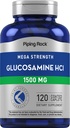 パイピングロックグルコサミンHCL 1500mg | 120カプレット | メガパワー | 非GMO&グルテンフリーサプリメント