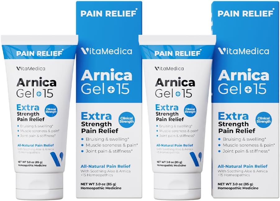 VitaMedica Arnica Gel Plus 15 Healingプラントコンパウンド、Brising、Swelling、関節痛、筋肉の痛みと緊張、All-Natural、植物ベースの2パックのための余分な強さの痛みの軽減処方