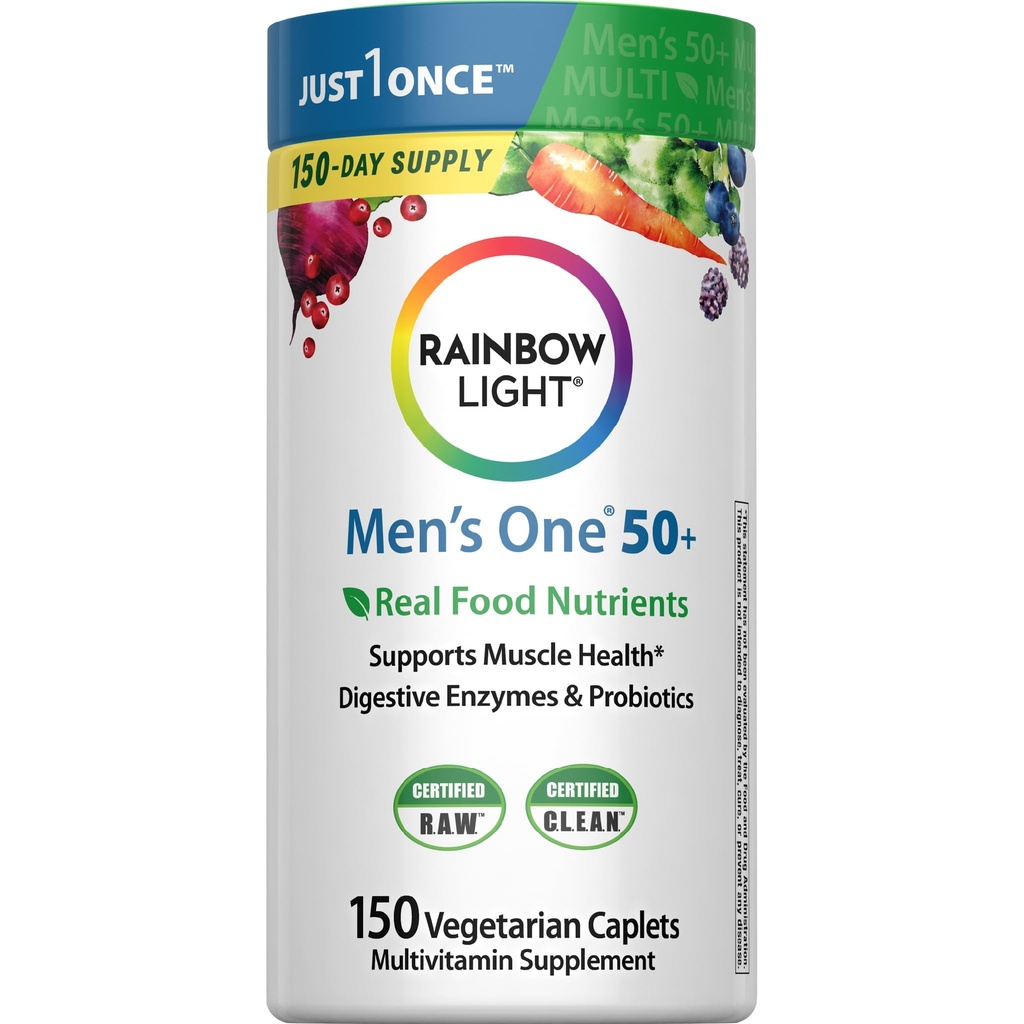 人のための虹ライトMultivitamin 50+のビタミンC、D及び亜鉛、プロバイオティクス、人の1 50+のMultivitaminは高い効力の免除サポート、非GMO、ベジタリアン、150のタブレットを提供します