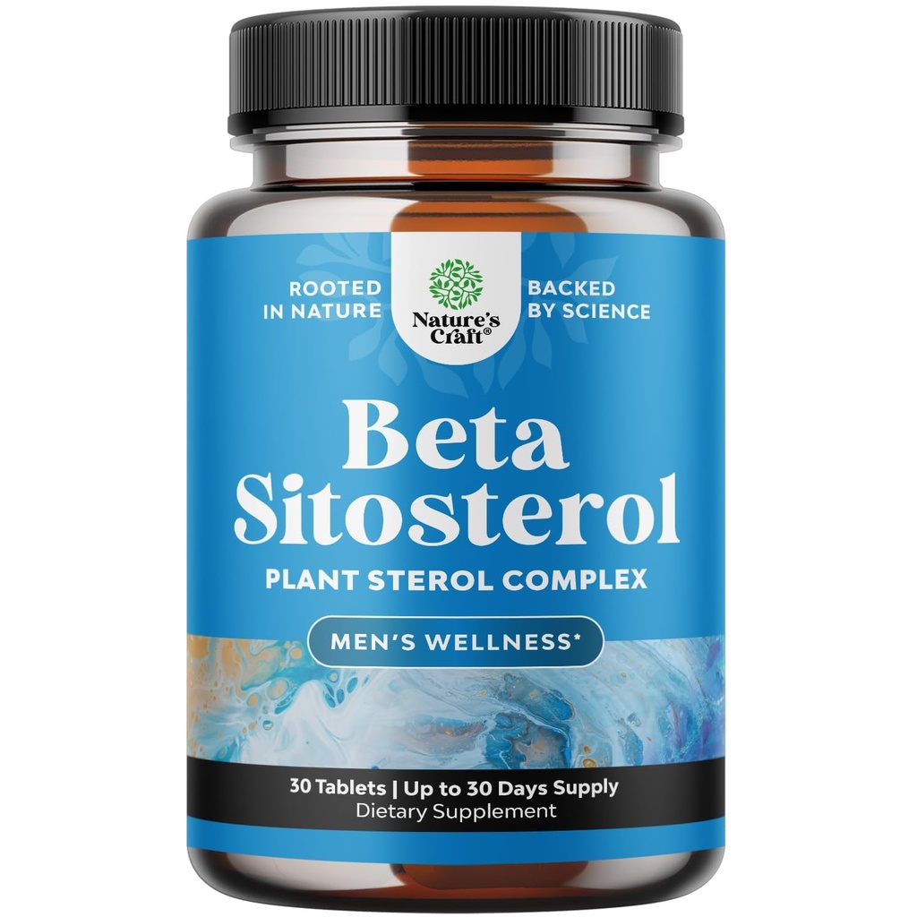 ベータSitosterolと植物ステロールコンプレックス - 500mgベータSitosterolステロールと心の健康と前立腺のサポートのためのスタノルサプリメント - 男性のための心と前立腺の健康のサプリメント - 30錠