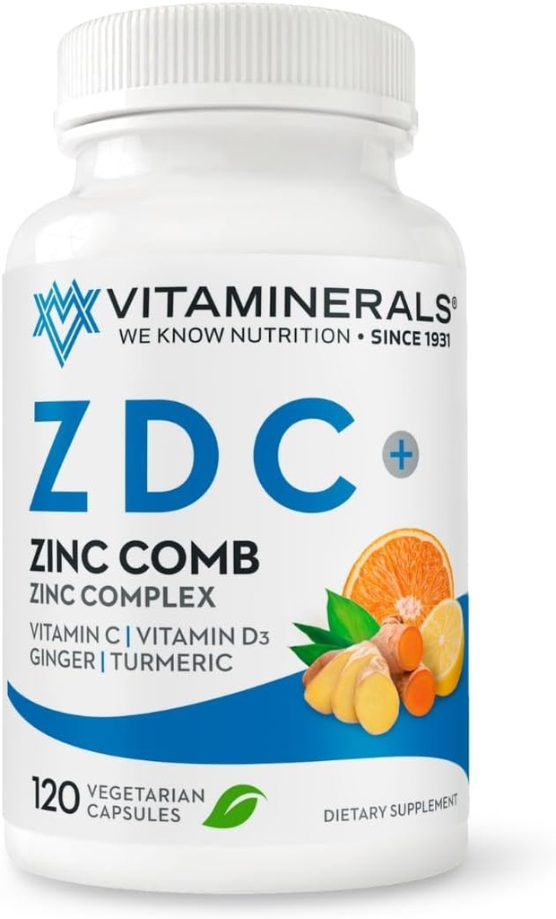 ビタミンC® Z D C、亜鉛コンプレックス50mg | ビタミンD3 250mcg | ビタミンC 500mg | ジンジャー | ライジン | ターメリック | ベジタリアンカプセル | 120 食