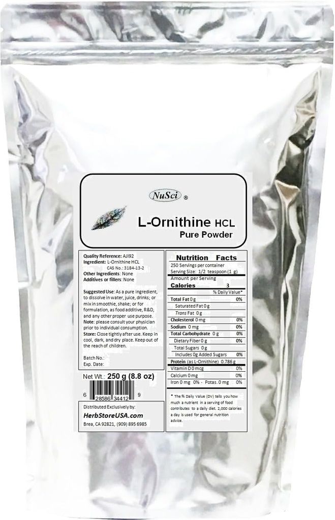 純粋なL-Ornithineの粉250g (8.8のoz) AJIの質