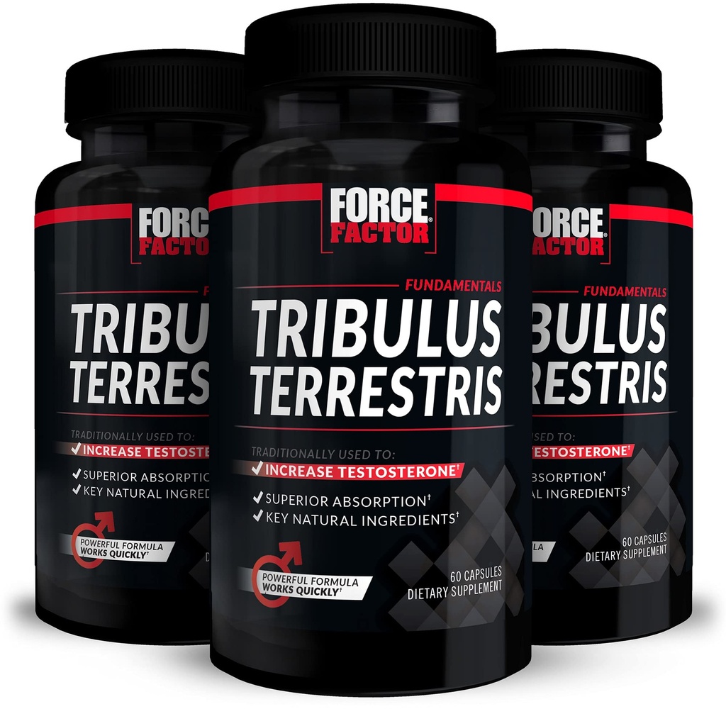 男性のためのフォースファクターTribulus Terrestris, 3-パック, 男性のためのTribulusテストステロンブースター, 男性バイタリティサプリメント, 優れた吸収のためのTribulusエキス&天然成分, 1000mg, 180カプセル
