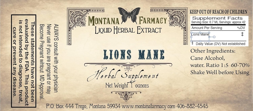 ライオンズ・マネの自然なエキスのチンキ(ヘリウムErinaceus)