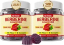 NEVISS Berberineの補足1500mgの3G Prebiotic繊維、B1 B3 B6のAMPKのアクティベーター、女性および人のための砂糖の自由なBerberine HCLのグミー-サポート免疫システム、消化器、2pack 120 Cts