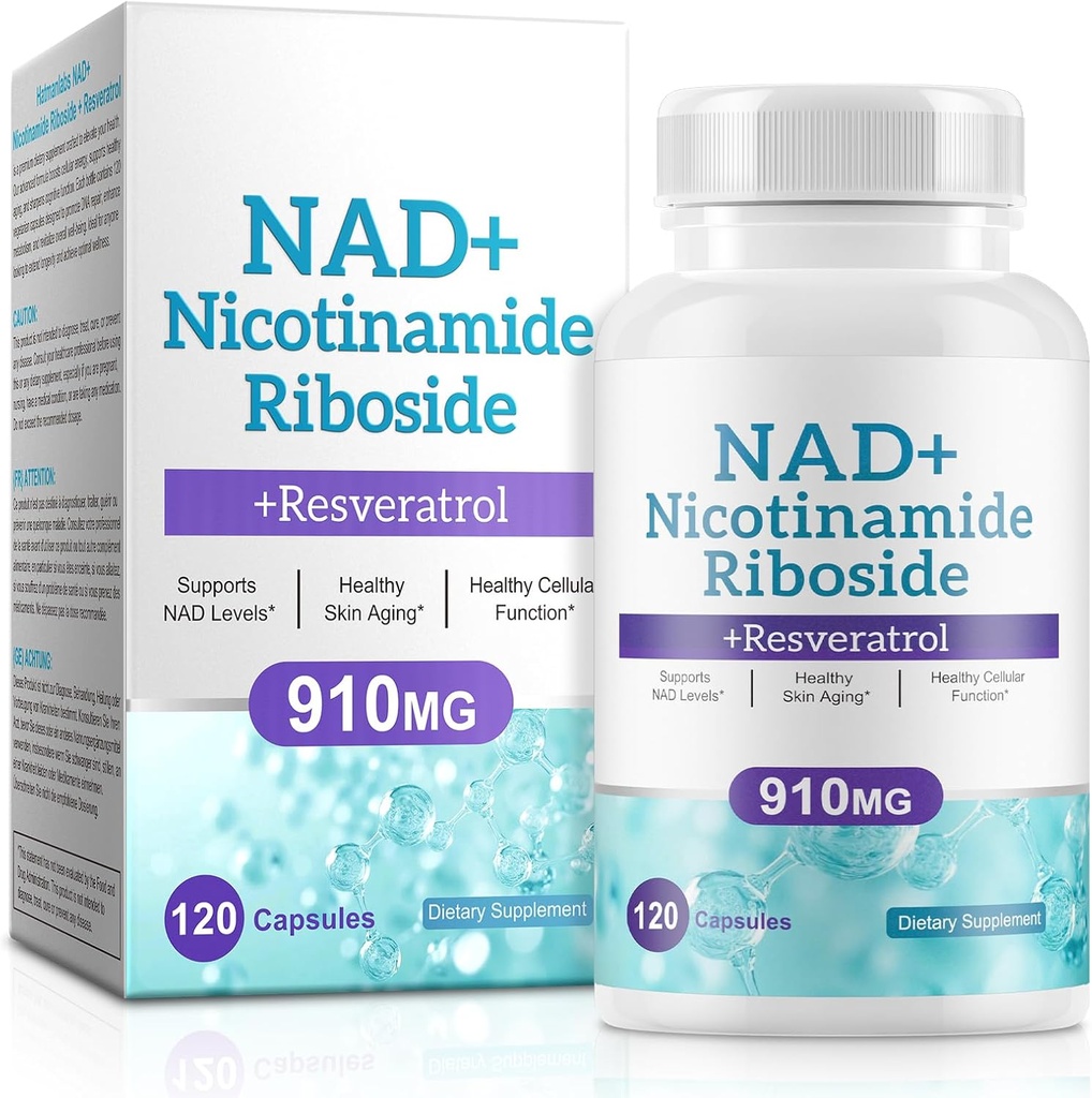 男性と女性のためのNADサプリメント - Liposomalニコチンアミドリボシド、ケルセチン、NAD + Resveratrol 910mg の補足-サポート筋肉、頭脳、エネルギー、120 のカプセル