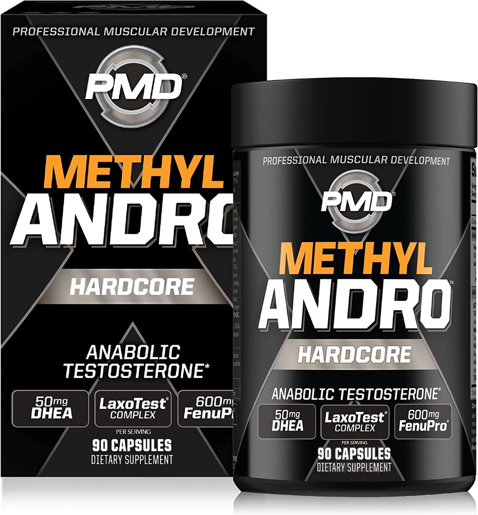 PMD Methyl Andro Hardcore - Support Testosterone for Lean Muscle & Strength Gains-Weightlifting and Workout Performance- Dietary Supplement (90 Capsules)