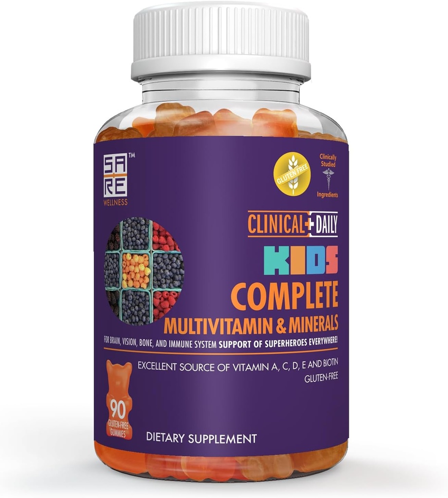 臨床毎日の完全な子供は脳、視野、骨および免疫の健康のためのMultivitaminの毎日のGummyの補足をMultivitamin。 ビタミンA、C、E、D、B6、B12、葉酸塩、ビオチン、エッセンシャルミネラル。 90 グルテンフリーイミーグミー