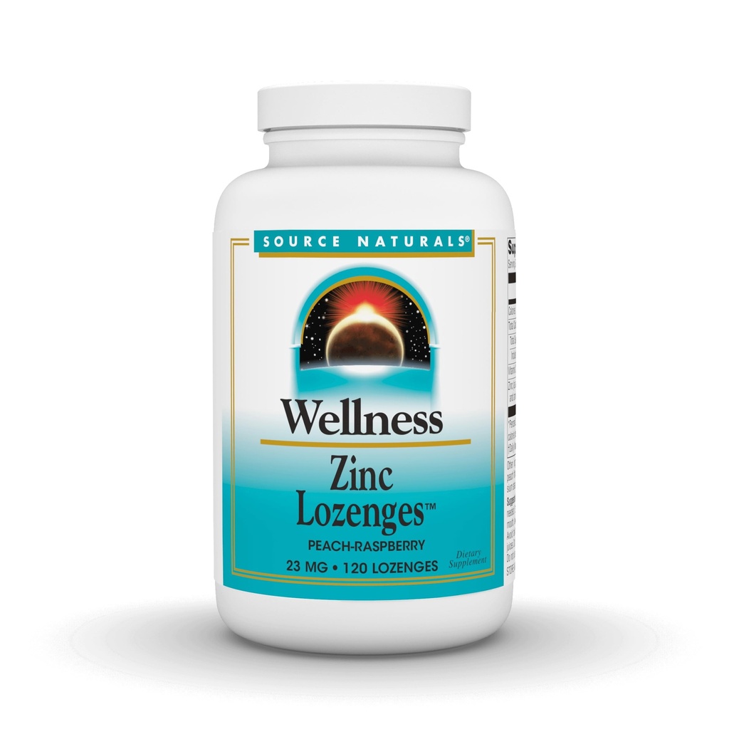 源のNaturalsのウェルネス亜鉛Lizeenges、ピーチ ラズベリーの味付けされた免疫サポート、23mg - 120 Lozenges