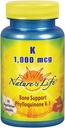 Nature's Life Vitamin K 1000mcg | Phylloquinone K-1 サプリメント, 健康な骨 & 心血管サポート | 50CT