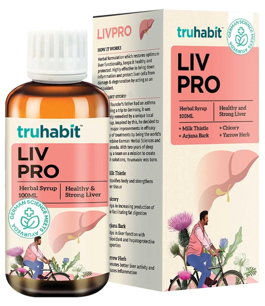 Livpro のレバーの Detox のシロップは緑のキュア、ミルクのThistle のレバーの Detox の洗剤が付いている肝臓の補足、有機性肝サポート-アーユルヴェーダ、3.4 の Fl Oz (100ml のドイツ科学とミルクの Thistle 及び Arjuna の樹皮をとります