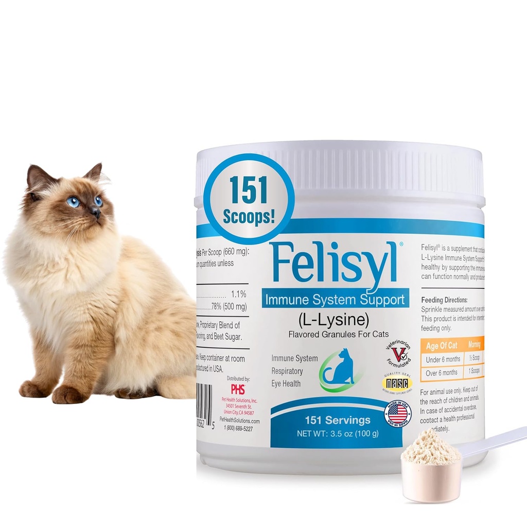 Felisyl免疫システム サポート(L-Lysine)猫3.5oz (100g)のための微粒