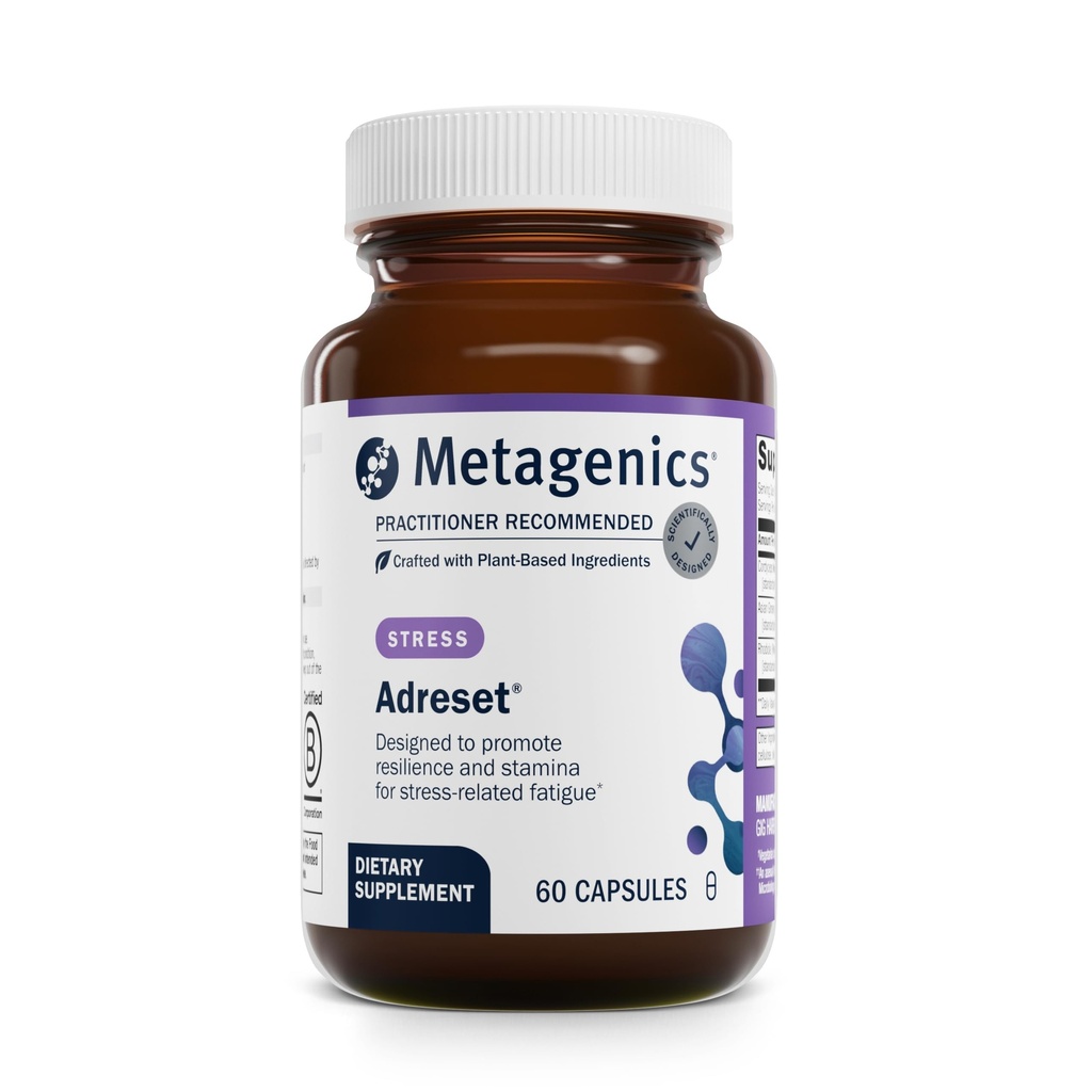 Metagenics Adreset - Rhodiola、Panax Ginseng&Cordyceps - ストレスレジリエンス、エネルギー、疲労救済をサポート - 非GMO、グルテンフリー&ベジタリアン - 60カプセル