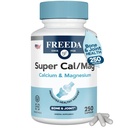 Freedaスーパーカル/マグ – コーシャビーガン骨の健康のサプリメント – 骨の強さをサポート, 神経機能 & 筋肉の弛緩 – ベジタリアンカルシウムマグネシウムカプセル – 第三部テスト – 250 カプセル
