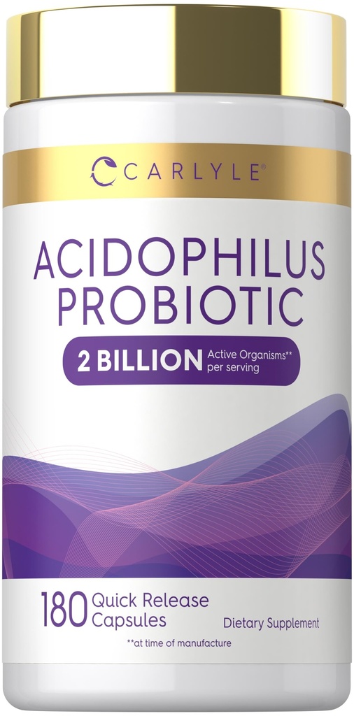 女性&男性の消化器の健康のためのカルライルのAcdophilusプロバイオティクス | 2億CFU | 180クイックリリースカプセル | 非GMO&グルテンフリー
