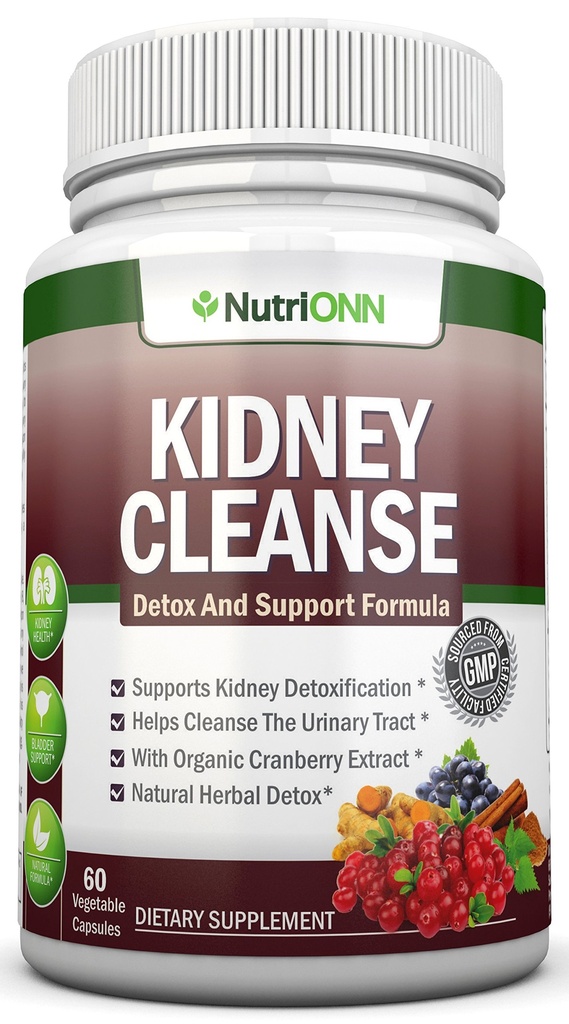 KIDNEY CLEANSE - 尿路、膀胱と腎臓のためのデトックスとサポート - 有機クランベリー、アストラガルス、ターメリック、ゴールデンロッド、グレーベルルート、ジュニパーなどのすべての天然ハーブサプリメントフォーミュラ