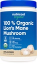 Nutricostオーガニックライオンのマネ茸パウダー(8オンス) - 227サービング、認定USDAオーガニックサプリメント
