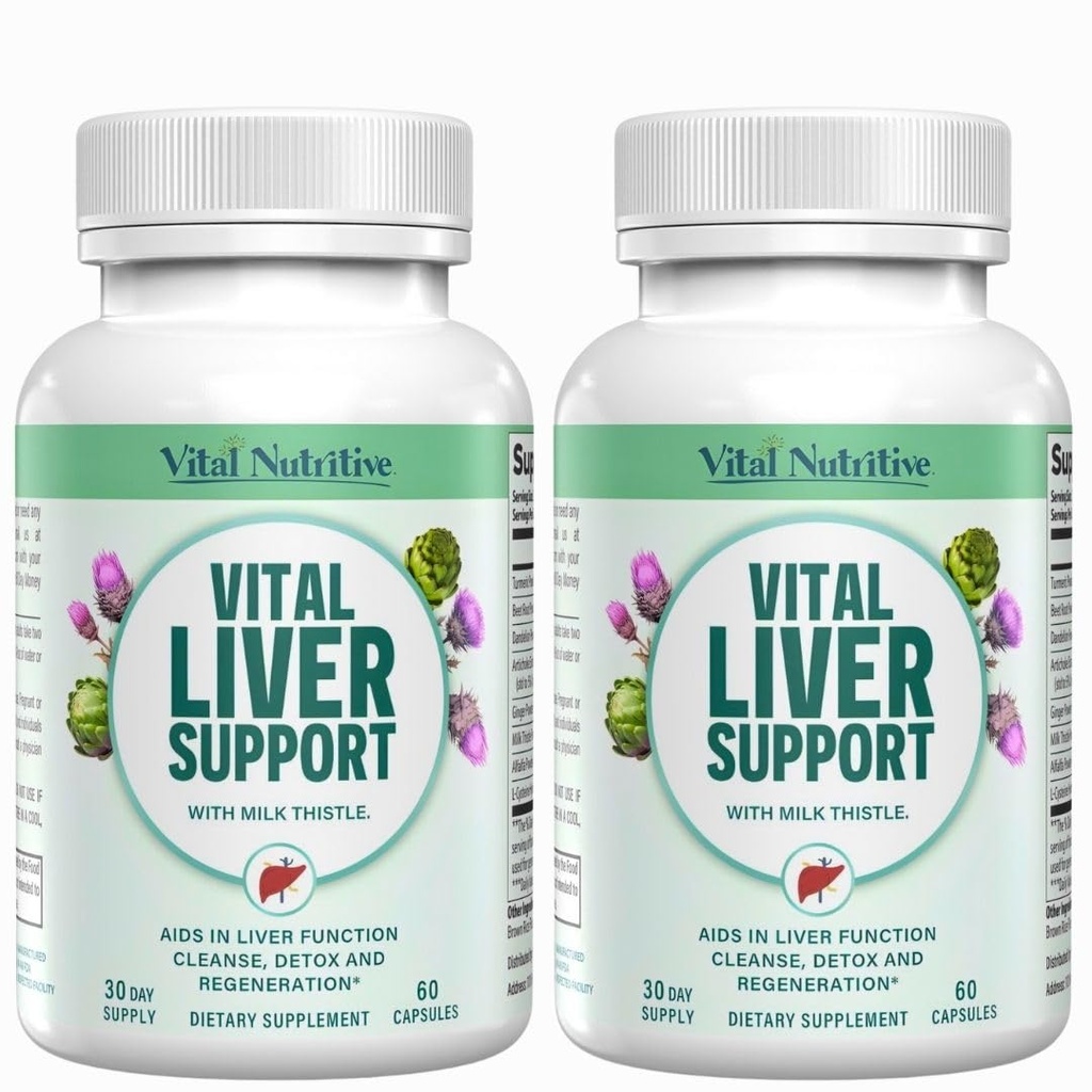 Vital の肝臓サポート - プレミアム 肝の清潔なデトックス & ミルクの乳牛サポート 肝臓の健康とデトックスのクレンジングと修復式