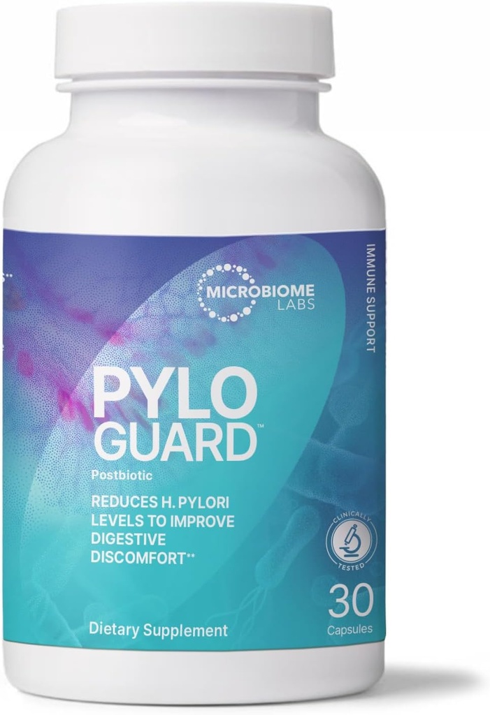 Microbiome Labs PyloGuard - 特許取得済みのL reuteri DSM17648は、消化の快適性を改善する - 腸の健康と免疫のサポートサプリメント - ポストバイオティクス(30カプセル)