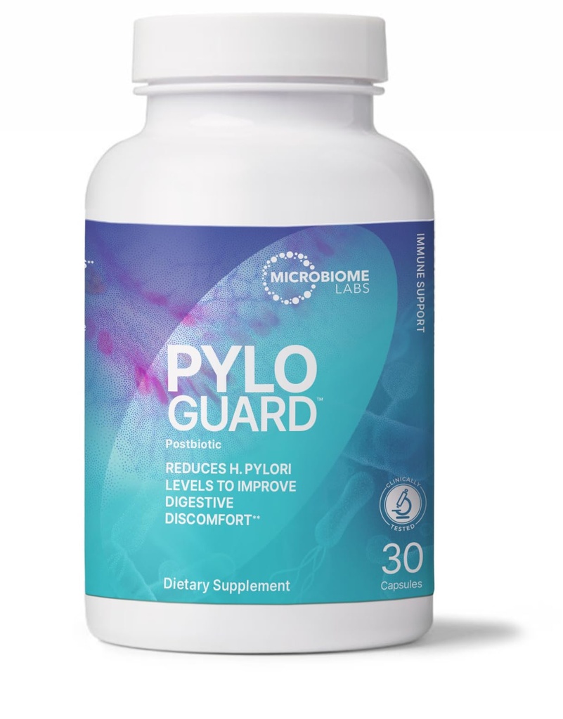 Microbiome Labs PyloGuard - 特許取得済みのL reuteri DSM17648は、消化の快適性を改善する - 腸の健康と免疫のサポートサプリメント - ポストバイオティクス(30カプセル)