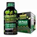 ビタミンエネルギーワークアウト + 余分な強度エネルギーショットサワーアップル 48 パック, 260 mg 自然カフェイン, プレワークアウト, B ビタミン, ミネラル, 持久力 & パフォーマンス, ゼロ砂糖, グルテンフリー, 完全菜食主義者の, 1.93 fl oz