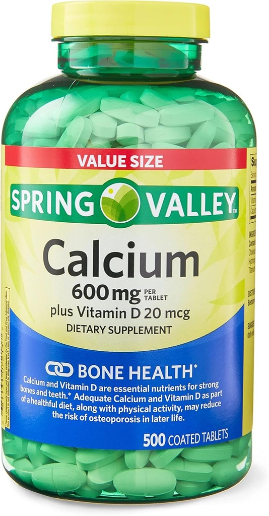 ビタミンDのタブレットの食事療法の補足の価値のサイズ、600のmg、500の計算の ikj Calcium