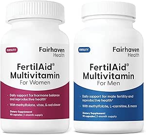 男性と女性のためのフェアヘイブン健康FertilAid for Men and Women Combo Fertility Supplements for Men and Women | Count and Motility Support Pre-Conception for Him | ヴィテックスとFollateの彼女の前菜のビタミン
