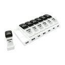 EZY DOSEウィークリー(7日間)毎日AM / PMピルケース、医療プランナー、ビタミンオーガナイザー、サプリメント容器、大型ポップアップコンパートメント、旅行のために設計された2日、黒と白のふた