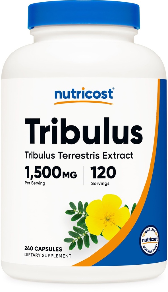 Nutricost Tribulus Terrestris Extract 1500mg、240カプセル - 45%サポニン、120サービング、非GMO、グルテンフリー