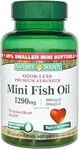 Nature's Bounty Fish Oil 1290 mgミニSoftgels - 90カラット、5のパック