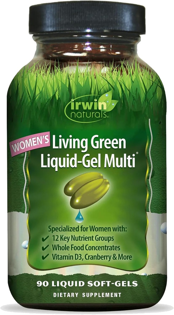 Irwin Naturalsの女性の生きている緑の液体ゲル多120の液体のSoftgels - 70の精巧な栄養素、ビタミン及び鉱物を含んでいます
