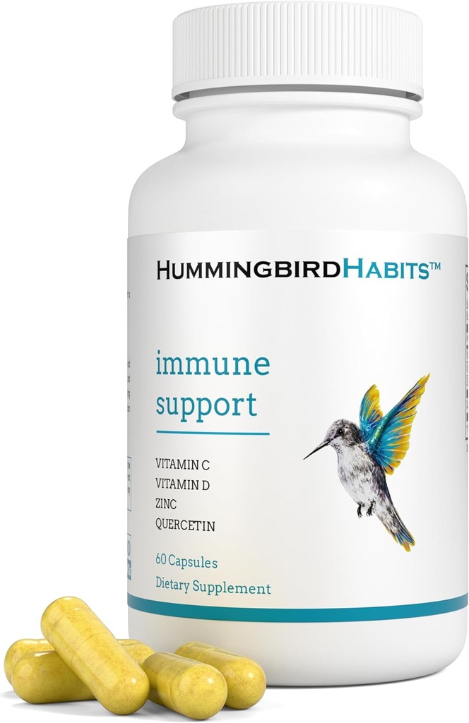 免疫サポート, 亜鉛ケルセチンビタミンCとD免疫コンプレックス, ジハイド酸ケリシンは、免疫サポートのための亜鉛ビタミンC D3と500を補います, ビーガンサプリメント (60 カプセル)