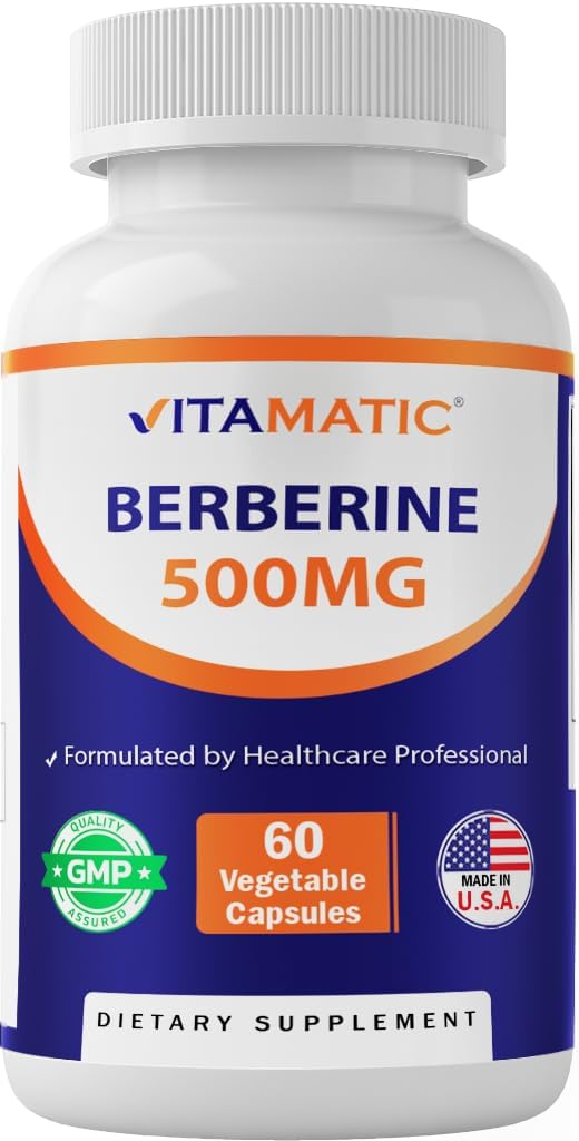 Vitamatic Berberineの補足500mg - 60の野菜カプセル-米国で作られて-グルテンフリー-非GMO (1本のびん)