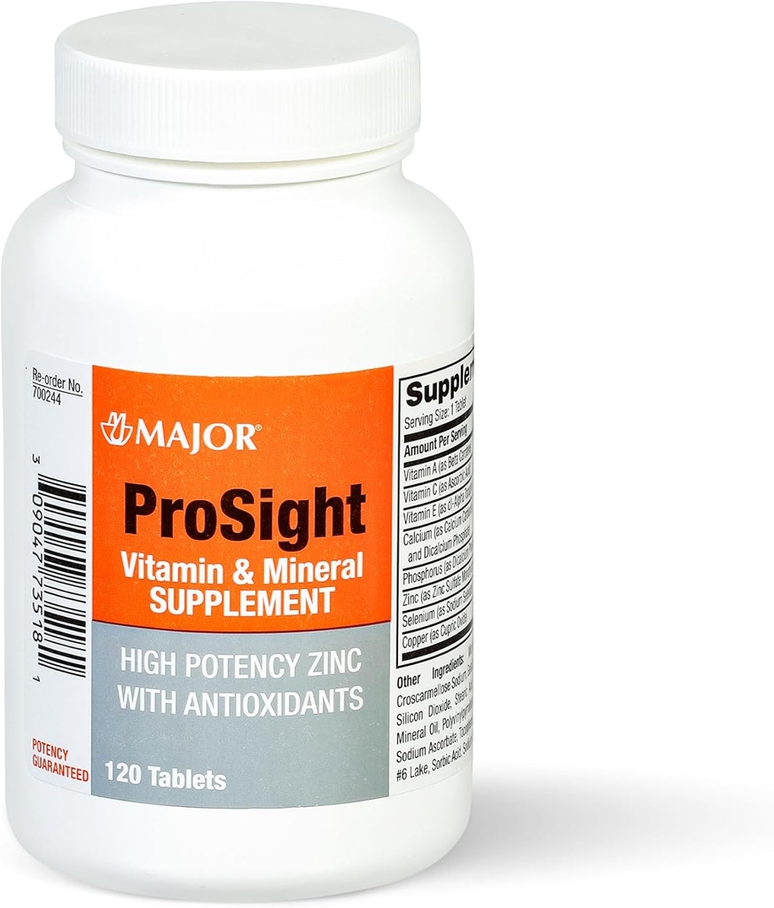 MAJOR ProSightビタミンとミネラルサプリメント - 高効力亜鉛と女性と男性のための毎日のマルチビタミン、および最適な栄養サポートのための抗酸化剤 - 120錠