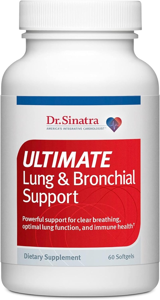 Dr. Sinatra Ultimate Lung&Bronchialは、肺の健康、明確な呼吸、免疫および心の健康、および季節的な呼吸器チャレンジサポート(60カプセル、30日の供給)のためのサプリメントを支持します